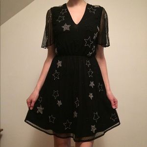 Beaded Stars Mini Dress